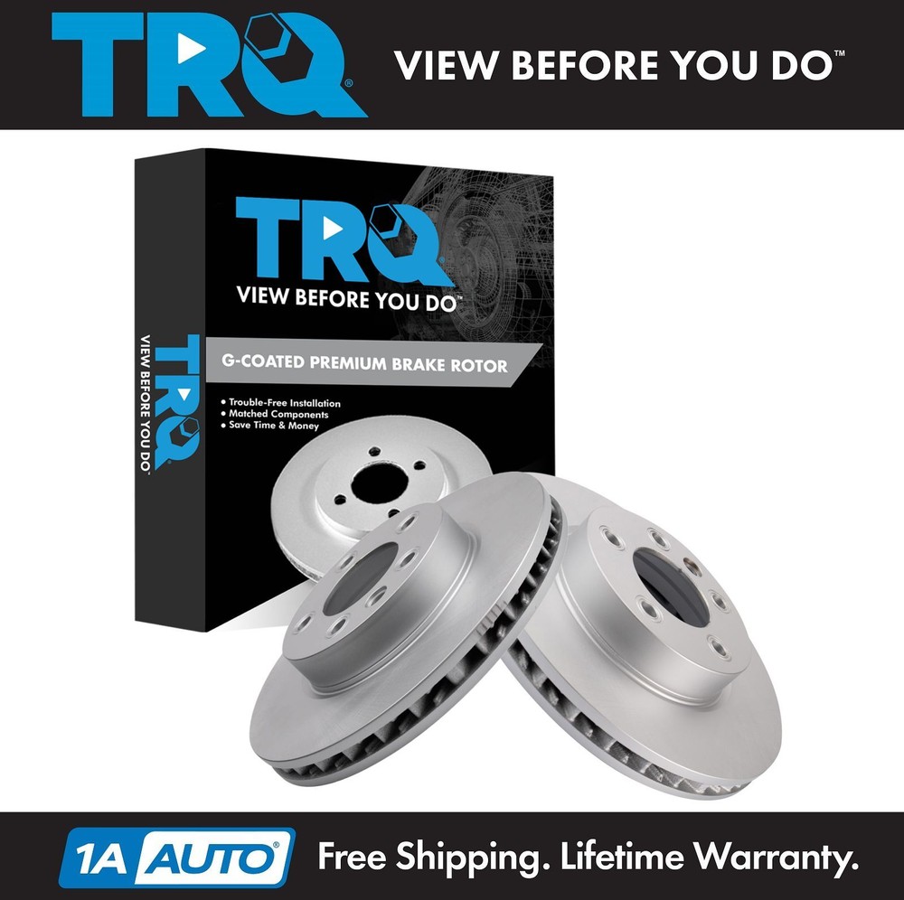 TRQ Front Brake Rotor Set Fits 03-10 Porsche Cayenne 04-17 Volkswagen Touareg