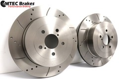 Rear Brake Discs For Wrx Sti 02-04 5 x 100mm Pcd Perforated Grooved 316mm