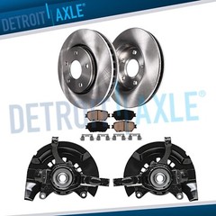 Front Steering Knuckles Hub Bearing Disc Rotors Brake Pads for Toyota Camry 2.4L
