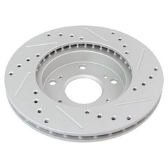 Front Performance Drilled & Slotted Brake Rotor & Posi Metallic Pad Set