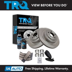 TRQ Rear Ceramic Brake Pad & Rotor Kit Fits 2008-2009 Subaru Legacy