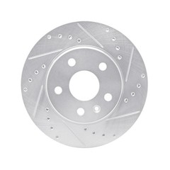 For Saab 9-5 2011 Brake Rotors Front | Drilled And Slotted | Silver