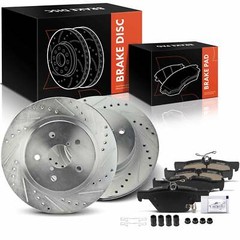 Rear Driver & Passenger Drilled Brake Rotor Brake Pad for Subaru Legacy Outback