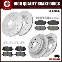 Front and Rear Drilled Brake Rotors & Ceramic Pads for 2002-2004 Honda Odyssey