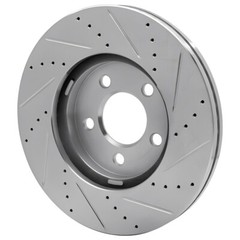 Front Right & Left Drilled-Slotted Disc Brake Rotors For Lincoln Town Car 11-03