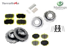 Defender 110 TD5 performance brake kit defender drilled grooved wavy discs+pads