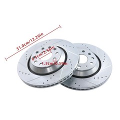 S-12133113 Rear Drilled Brake Rotor & Brake Pad For Audi Q3 2020-2021 2.0L l4