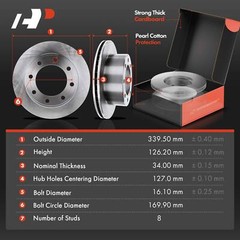 A-Premium Front & Rear Disc Brake Rotors & Brake Pads for Ford F250 SD 08-12 4WD