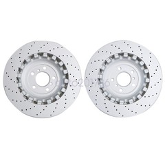 2X Rear Vented & Drilled Disc Brake Rotors For BMW F06 F10 F13 M5