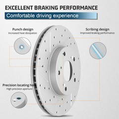 Front & Rear Disc Rotors Ceramic Brake Pads for 2006-2015 2016 2018 Toyota Rav4