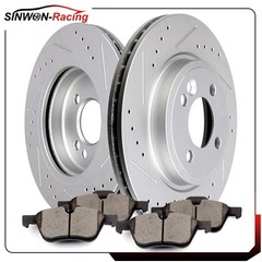 For 02 03 04 05 06 Mini Cooper Front Brake Rotors +Ceramic Pads Drill Slot 1.6L