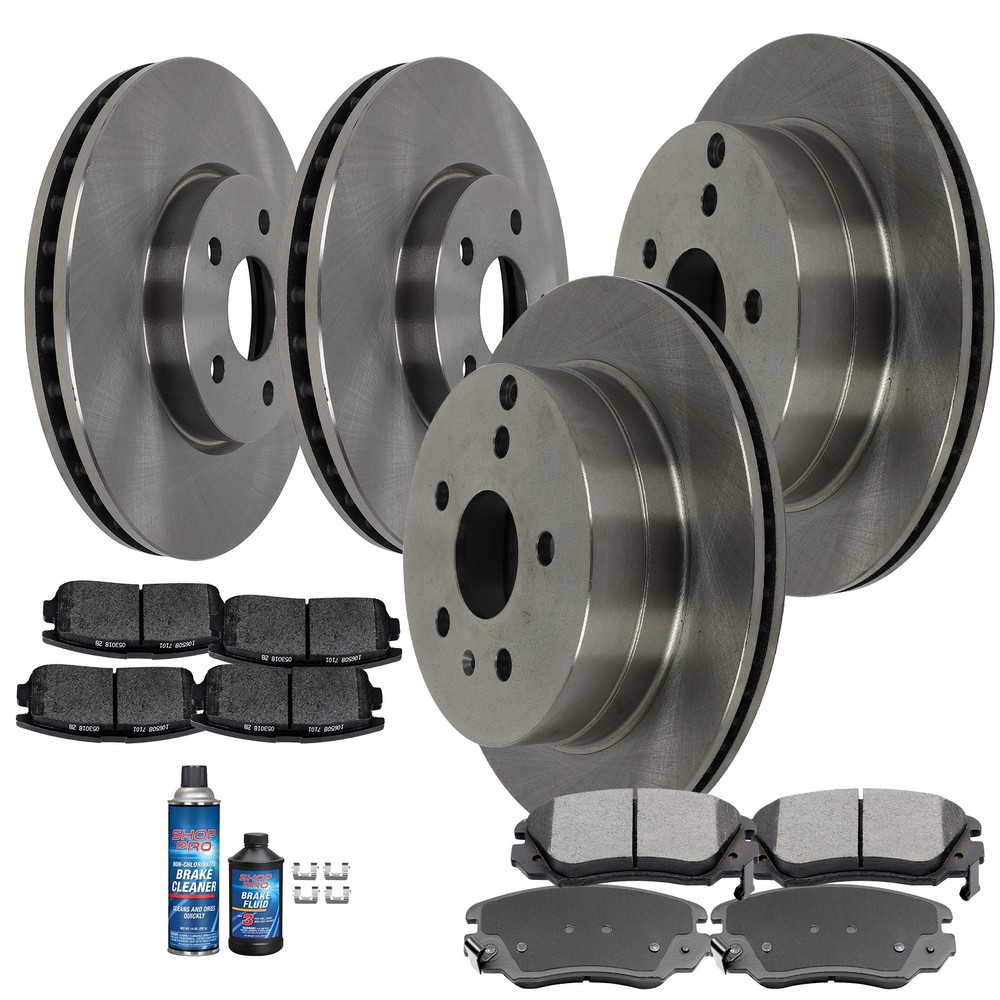 For 2010 – 2017 CHEVROLET EQUINOX Front And Rear Brake Rotors Discs Brake Pads