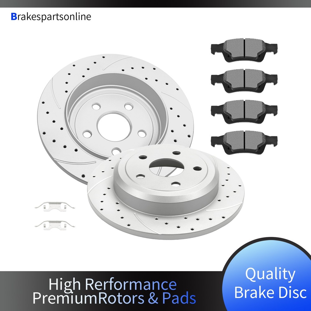 REAR Brake Rotors Pads fit for Jeep Grand Cherokee Durango 5-Lug Wheel Holes