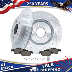 Rear Drilled Slotted Rotors Pads for 2014-2016 Ford Escape Transit Connect