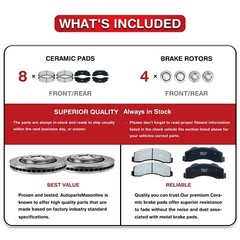Front & Rear Drilled Rotors Brake Pads for Chevy GMC Silverado Sierra 1500 Tahoe