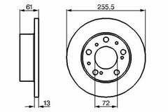 Front Brake Disc Solid 61,1 mm 256 mm FIAT DUCATO C25 5 Holes 7568501/2