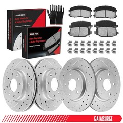 Front Rear Drilled Rotor Brake Pad for Town & Country Grand Caravan Dual Piston