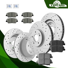 Front Rear Disc Rotors Ceramic Brake Pads for 2013 – 2018 Hyundai Santa Fe Sport