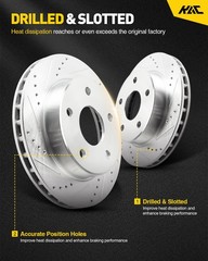 Front Drilled Slotted Zinc Plated Brake Rotors For 2005-2007 Buick LaCrosse