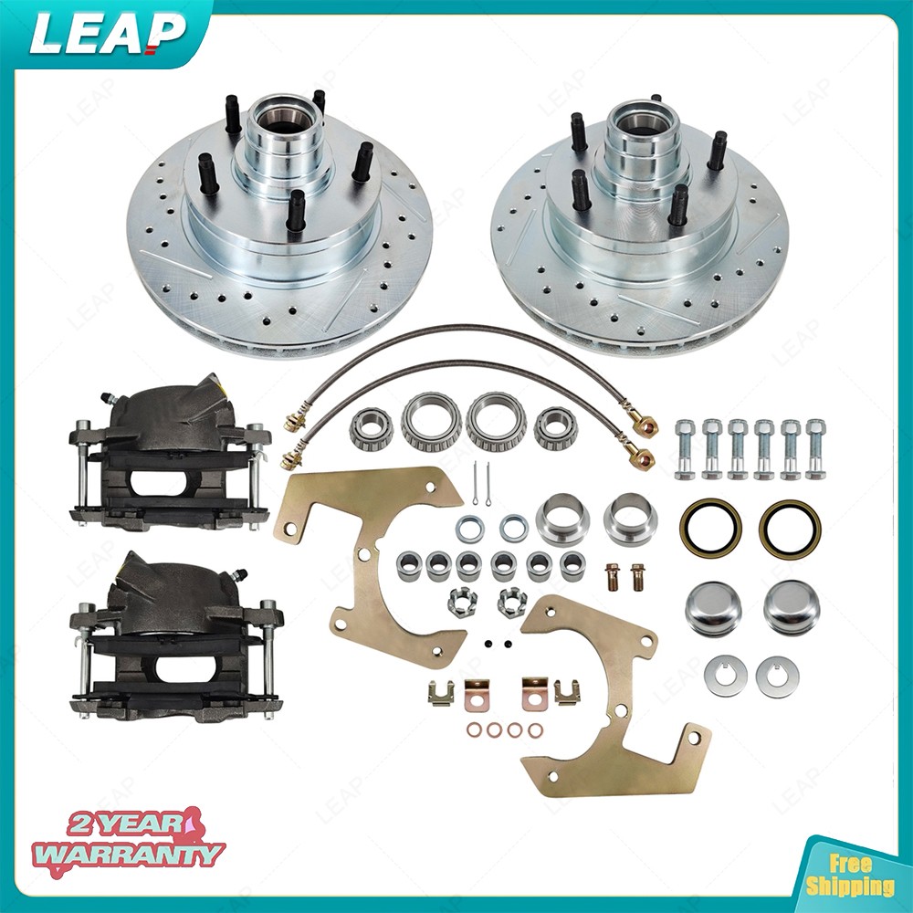 For 1948-1956 Ford F-100 1/2 Ton Deluxe 5×5-1/2″ Disc Brake Kit w/Drilled rotor