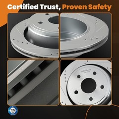 Rear Drilled&Slotted Brake Rotors Kit for Dodge Ram 1500 2005-2010 S-53006
