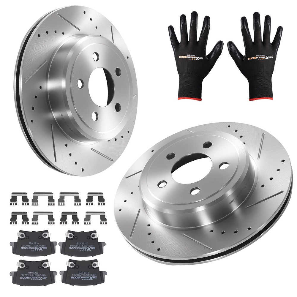 Rear Disc Brake Rotors Ceramic Pads for Chrysler 300 Dodge Challenger Charger