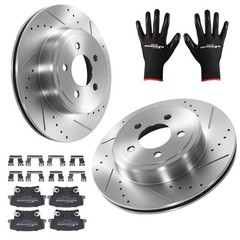 Rear Disc Brake Rotors Ceramic Pads for Chrysler 300 Dodge Challenger Charger
