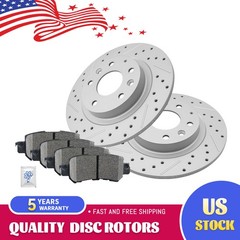 281mm Rear Brake Rotors + Ceramic Brake Pads for 2016 2017 2018 Mazda CX-3