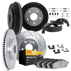 Dynamite Friction Disc Brake Pad and Rotor / Drum Brake Shoe and Drum Kit for Fo