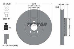 Textar 92288825 Brake Disc for Alpina, BMW, Toyota