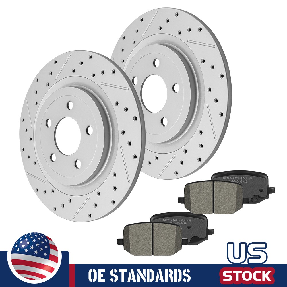 320mm Solid Rear Disc Rotors Ceramic Brake Pads for 2020 – 2025 Ford Explorer