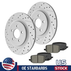 320mm Solid Rear Disc Rotors Ceramic Brake Pads for 2020 – 2025 Ford Explorer