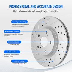 300mm Front Drilled Brake Disc Rotors Pair For Cadillac ATS 2013-19 CT4 2020-24