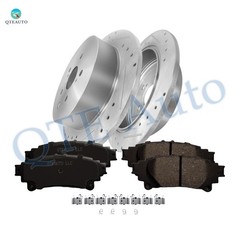 6P Rear 309mm Drilled Brake Rotors-Ceramic Brake Pad For 2011-2020 Toyota Sienna