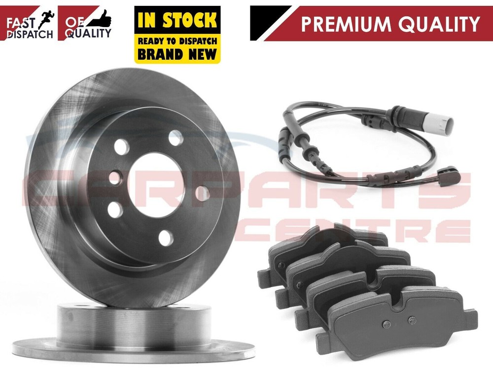 FOR MINI 1.2 1.5 2.0 F56 F57 2014- REAR BRAKE DISCS & BRAKE PAD PADS WEAR SENSOR