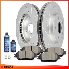 Front Drilled & Slotted Brake Rotors And Ceramic Pads For 2004 Camry Lexus IS250
