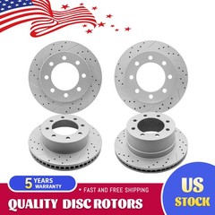 Front And Rear Drilled Slotted Brake Rotors for Dodge Ram 1500 Ram 2500 Ram 3500