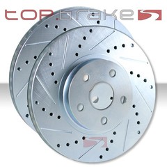 FRONT TOPBRAKES Performance Cross Drilled Slotted Brake Disc Rotors TB31054
