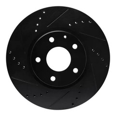 Genuine DFC Brake Rotor – Drilled and Slotted – Black 633-80080L