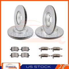 Front + Rear Brake Rotors And Ceramic Pads Slotted For Chevy Cobalt SS 05-06