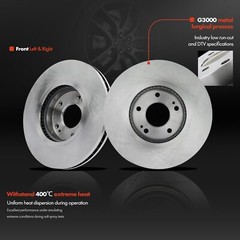 Disc Brake Rotors for Hyundai Santa Fe 2007-2009 V6 2.7L 3.3L Front Left & Right
