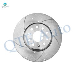 4PC 312mm Front Drilled Brake Disc Rotors-Wheel Hub For 2010-2014 Volkswagen GTI