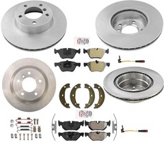 Front & Rear Brake Rotors & Ceramic Pads Sensors for 08-2013 BMW 128i