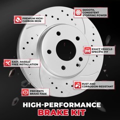 342mm Rear Drilled Rotors Brake Pads for 2007 – 2017 Ford Expedition Navigator