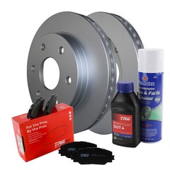 Front Brake Kit 305mm Rotors & TRW Pro Ceramic Pad Set For Silverado Sierra 1500