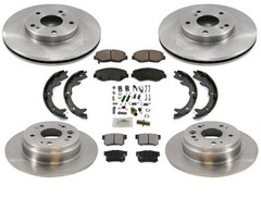 for 02-04 Honda CRV F & R Disc Brake Rotors Ceramic Pads Parking Shoes Springs