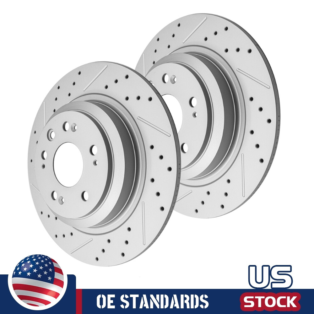 334mm Rear Disc Brake Rotors Pair For Acura TL 2009 2010 2011 2012 2013 2014