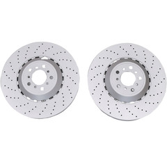 Front drilled brake disc rotor brake pad set for BMW M5 M6 F06 F10 F12 F13