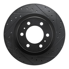 R1 Concepts Front Right Drilled & Slotted Brake Rotor for Lexus LX600 2022-2025