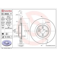 Brembo Prime Line UV Coated Vented Brake Disc – 09.B956.11 For Mini – OE Quality
